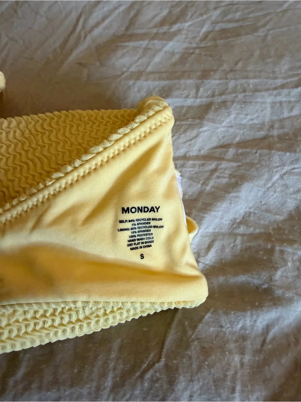 Monday Swimwear Yellow Ring-Front Bandeau Bikini Top